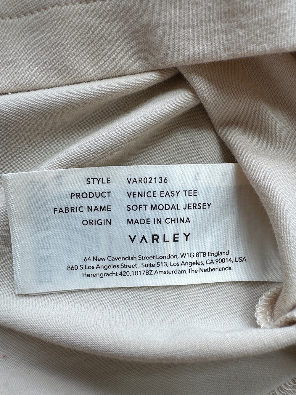 Varley Boxy Cropped Tee in Light Beige Size XS - Picture 7 of 9